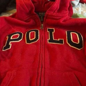 Ralph Lauren polo big boys hoodie size 8, red